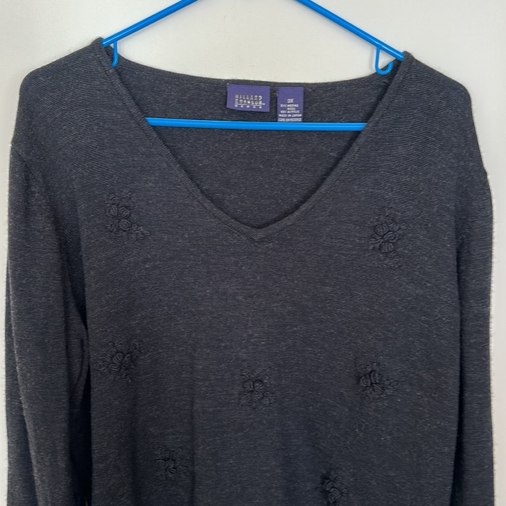 Hilliard & Hanson Woman 90s Y2K Woman Merino Wool blend Black Sweater Top Office